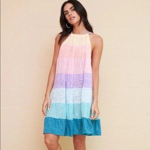 Pitusa Popsicle Halter Mini Dress - Pastel Rainbow size Petite (small)